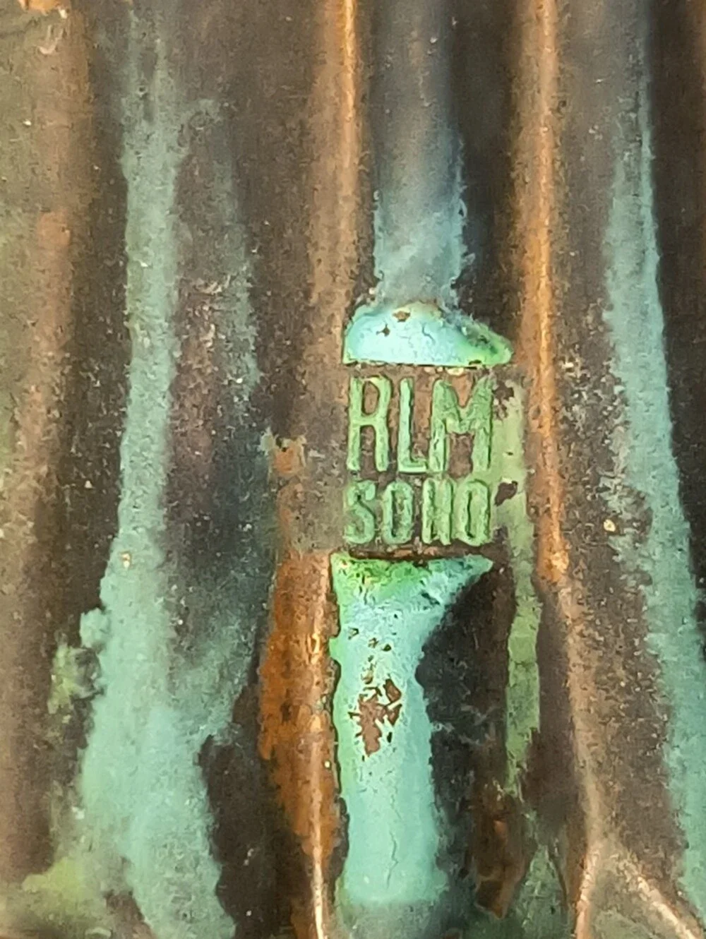 RLM Soho Robert Lee Morris Verdigris Green Patina Leather Cuff Bracelet Snap